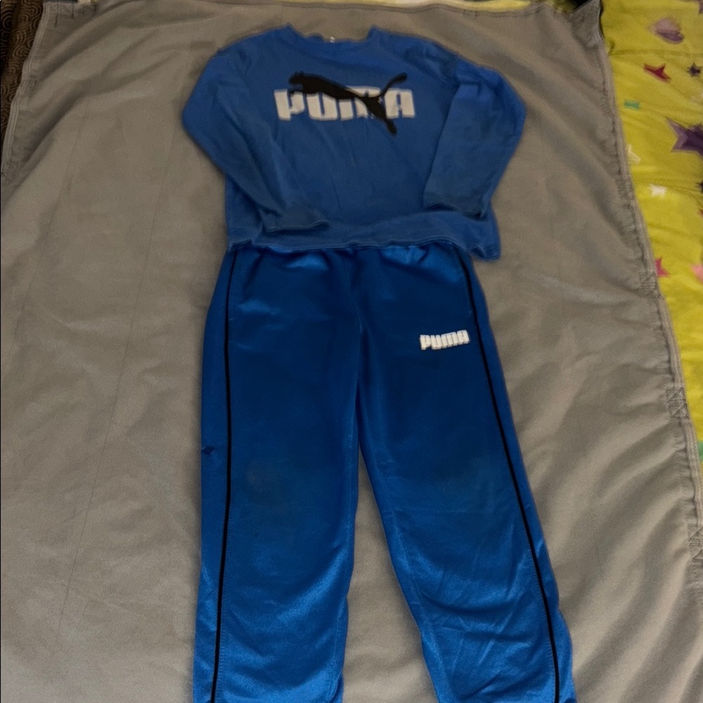 Puma Blue Sweatpants Athletic Joggers